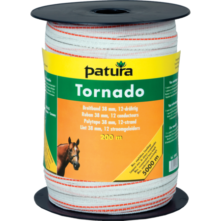Tornado Polytape 12.5 mm, 200 m spool 4 stainless steel 0.20 mm, 1 copper 0.30 mm, white-orange