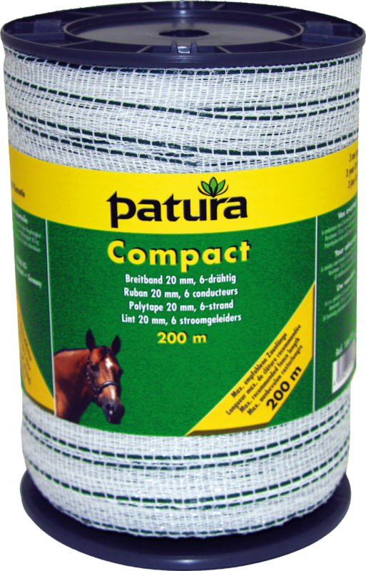 Compact Polytape 20 mm, 6-strand, 0.30 mm, white-green, 200 m spool