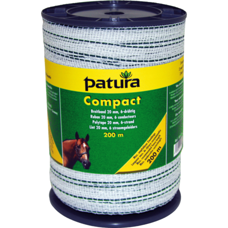 Compact Polytape 20 mm, 6-strand, 0.30 mm, white-green, 200 m spool