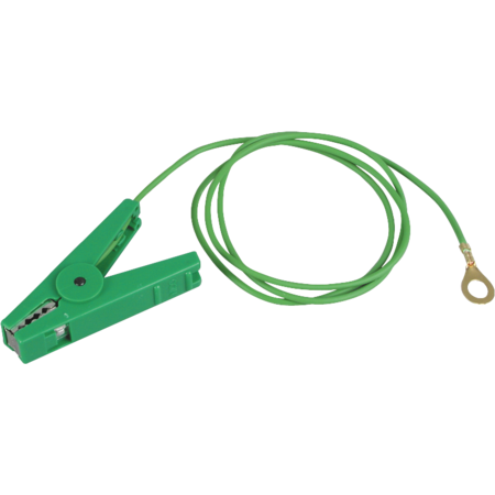 Earth Lead Connector, 8 mm eyelet, single, green (qty 1)