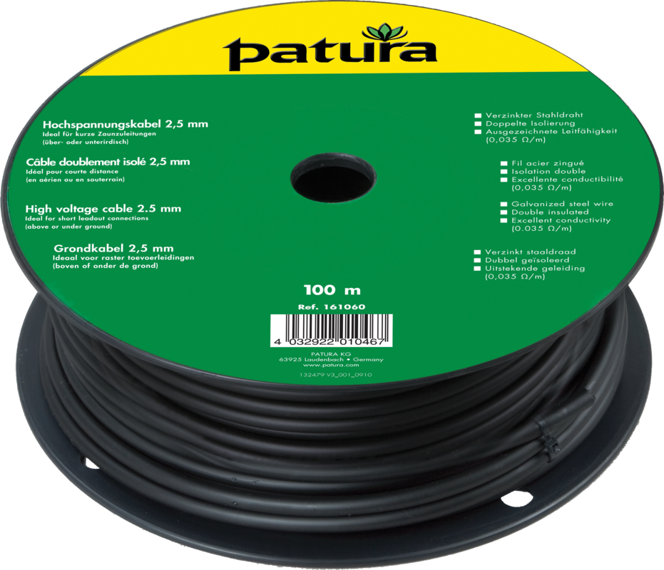 High Voltage Cable 2.5 mm, 100 m spool