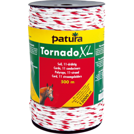 Tornado XL Polyrope, 500 m spool 8 stainless steel 0.20 mm, 3 copper 0.30 mm, white- red