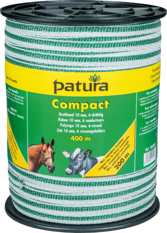 Compact lint 10mm wit/groen, 400m rol