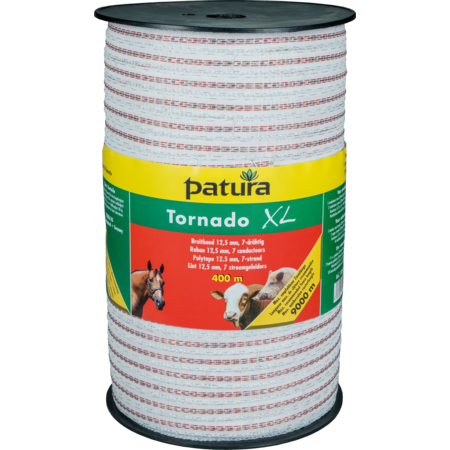 Tornado XL lint 12,5mm wit/rod 400m rol