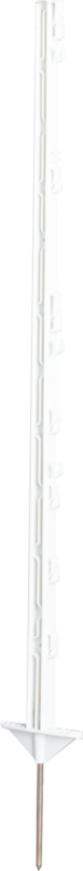Plastic Post, white, 1.05 m, with metal spike and double step (qty 10)