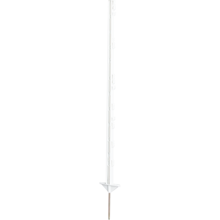 Plastic Post, white, 1.05 m, with metal spike and double step (qty 10)