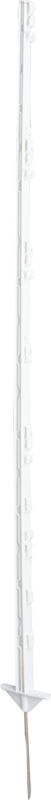 Plastic Post, white, 1.55 m, with metal spike and double step (qty 10)