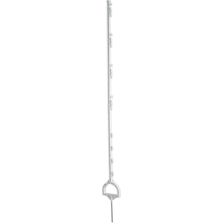 Stirrup Post, plastic, white, 1.55 m, 6 wire holders (qty 10)