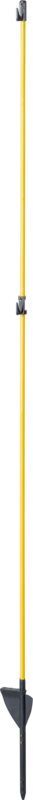 Piquet fibre verre ovale (10), pointe fibre verre, 1,60 m, avec beche et 2 iso
