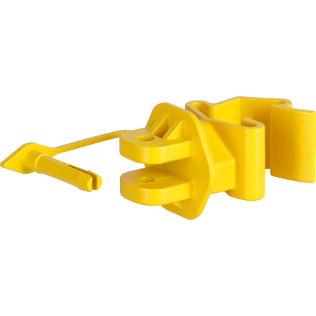 Standaard isolator met pen voor T-palen, geel (doos met 500 stuk)