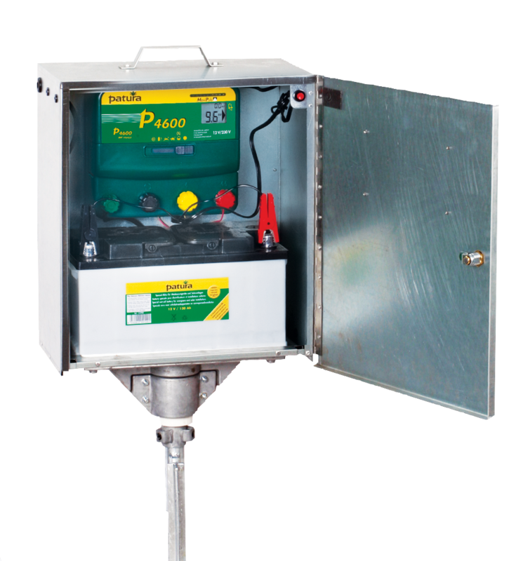 P4600 Multi-Function Energiser for 230 V/12 V, with vandal-proof box and earth stake