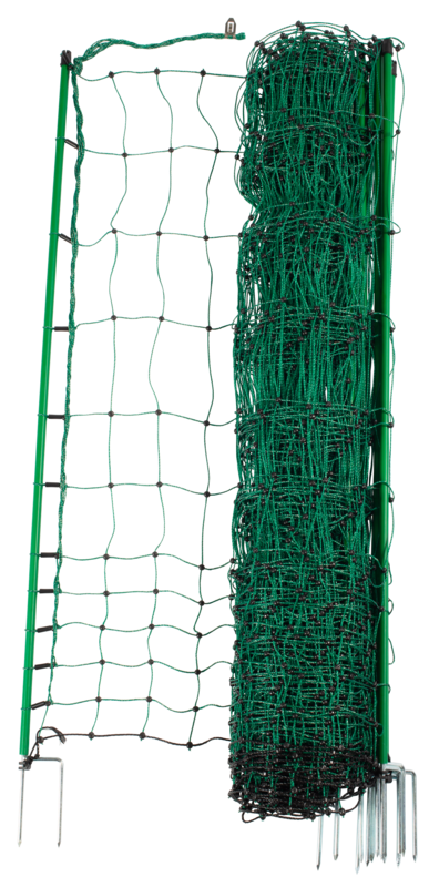 Filet électrifié à volaille, double pointe, vert, 25 x 1,12 m (L x h)