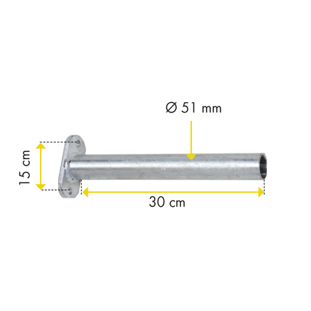 Einschub Compact einfach (Wandhalter für Rohr 60,3 mm 2")