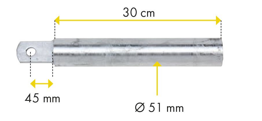 Einschub, Standard für Fressgitter, einfach, vz d= 51 mm