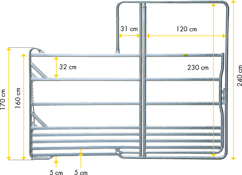 Safety Horse Panel with gate 3.00 m