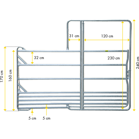 Safety Horse Panel with gate 3.00 m