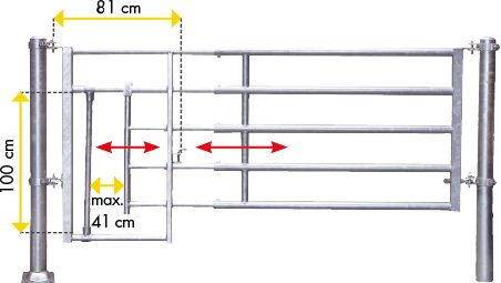 Abtrennung R5 (2/3) Kälberschlupf Montagelänge 2,45 - 3,45 m