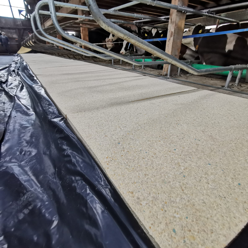 Matelas à vaches en latex Profondeur de la logette 1,80 m , au mètre, livré en rouleau